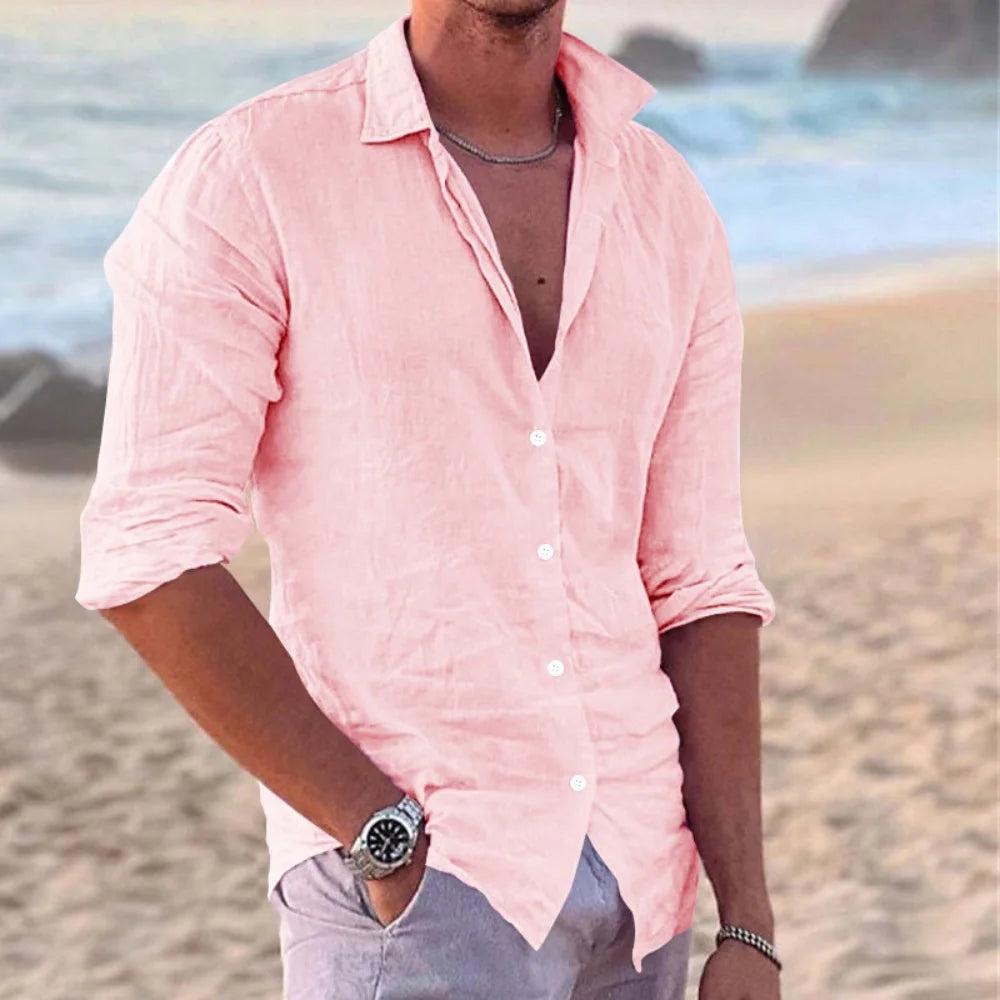 Chemise décontractée coton et lin