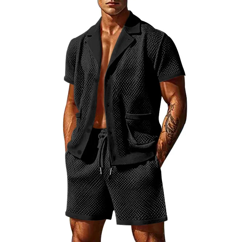 Ensemble chemise ajourée et short