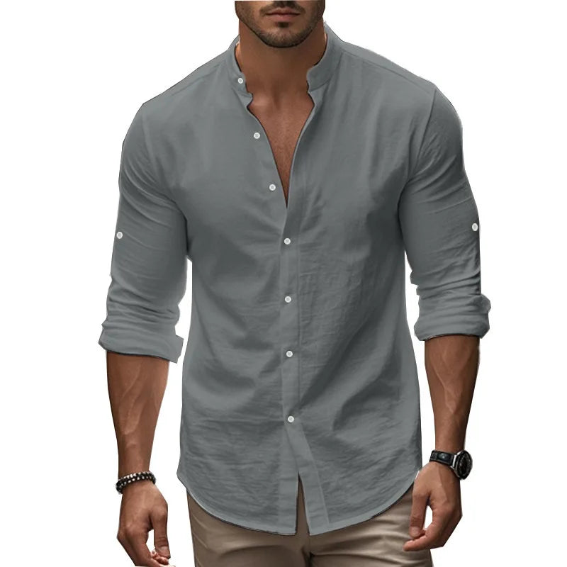 Chemise légère à col Henley