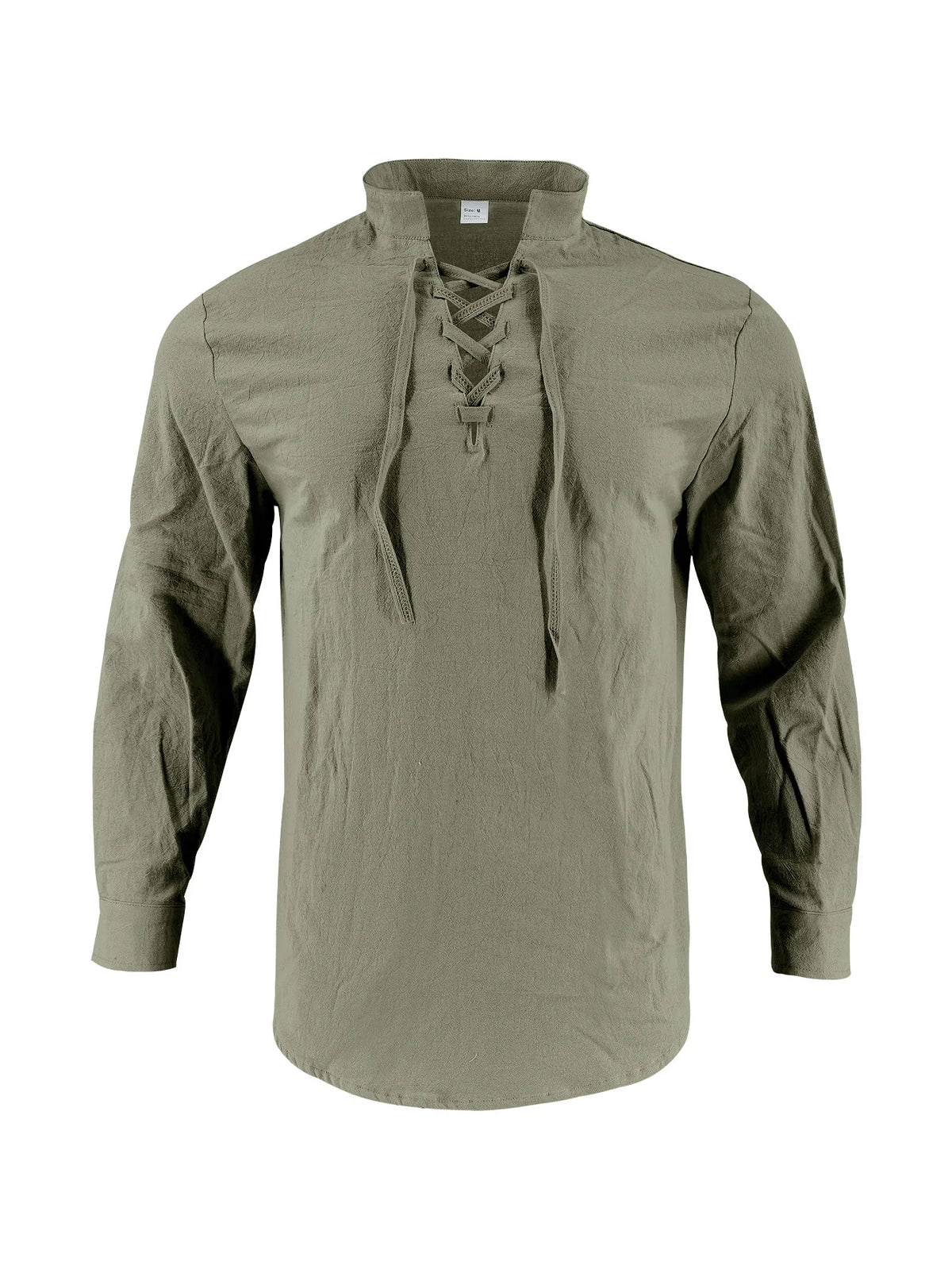 Chemise Henley en coton et lin