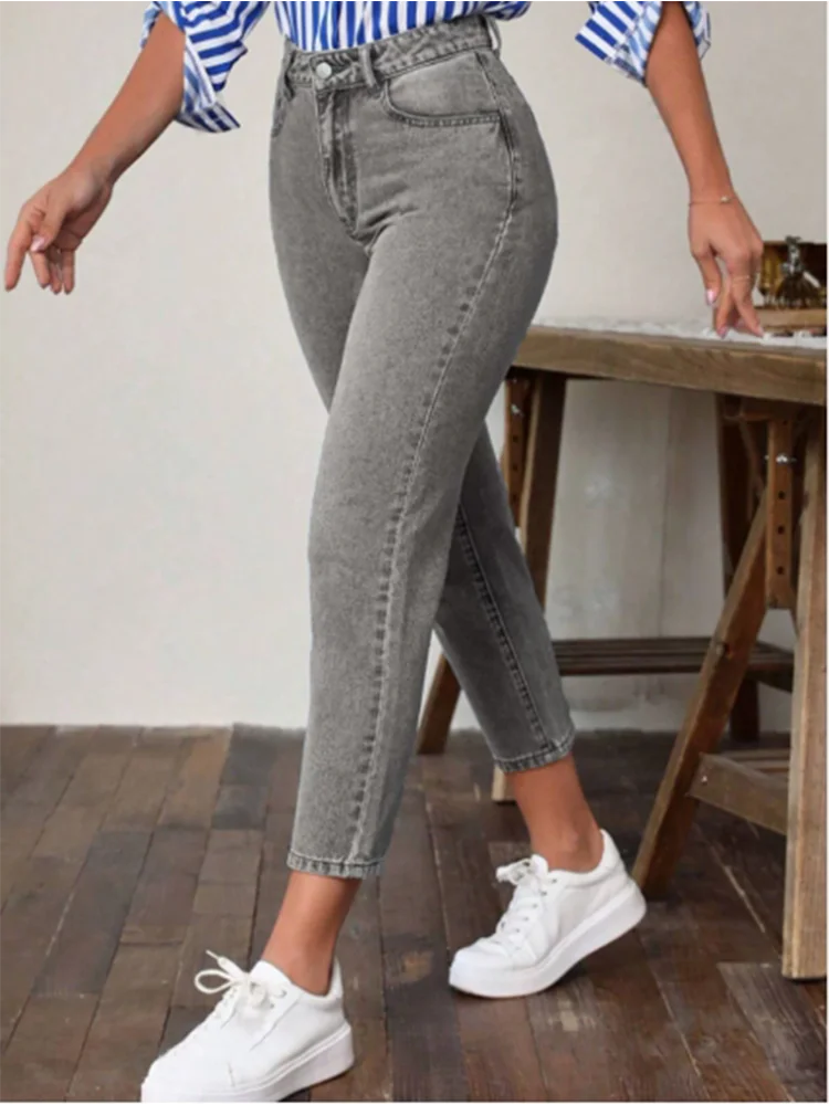 Jean droit taille haute