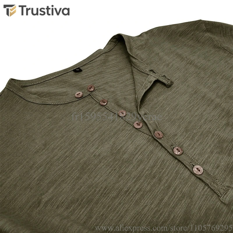 T-shirt Henley en coton