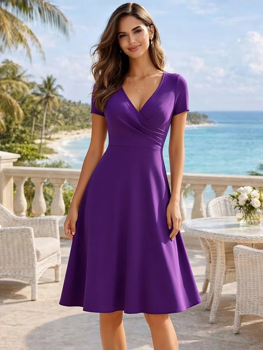 Robe évasée taille haute