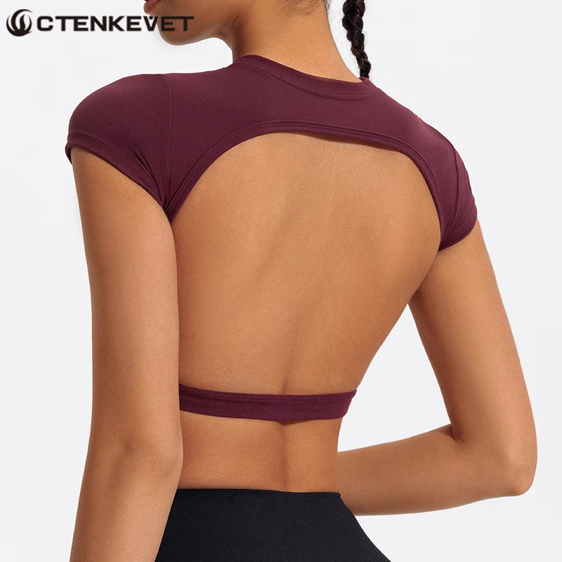 Crop top de sport dos nu