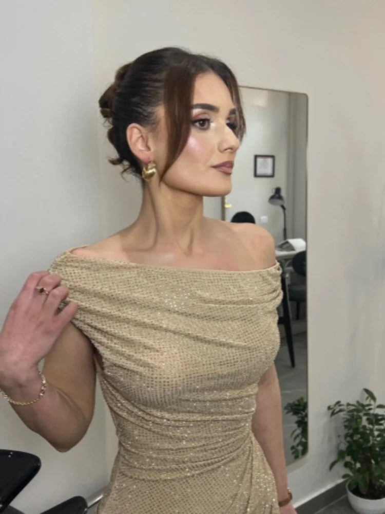 Robe longue sirène à sequins