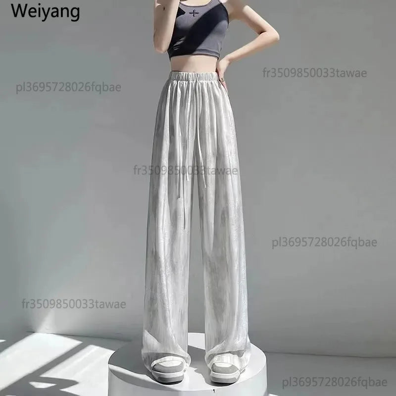 Pantalon large satiné