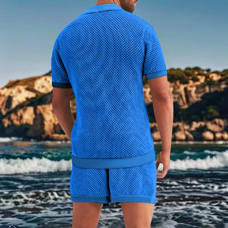 Ensemble chemise ajourée et short