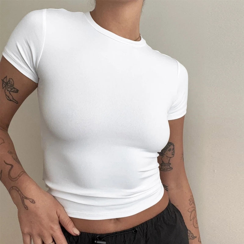 T-shirt ajusté col rond