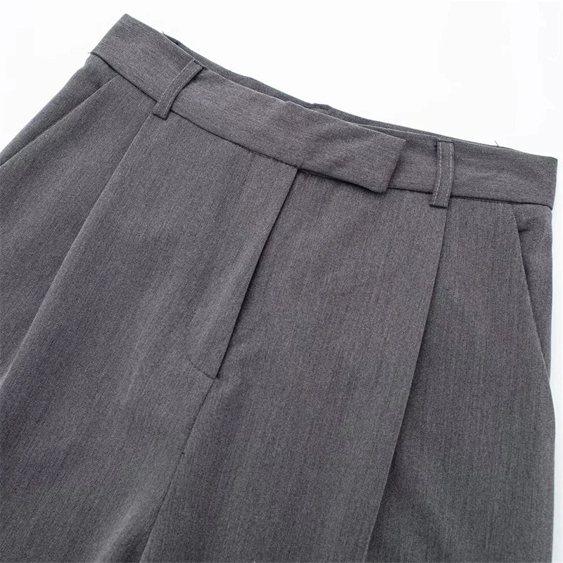Pantalon large taille haute
