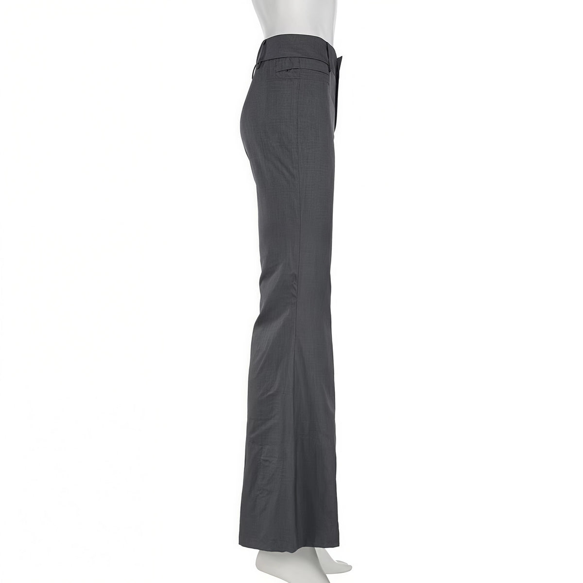 Pantalon évasé gris froncé