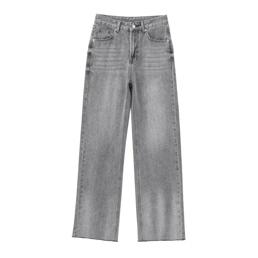 Jean large taille haute cinq poches
