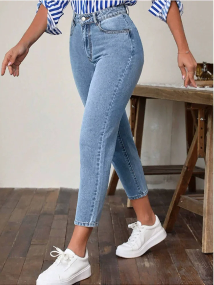 Jean droit taille haute
