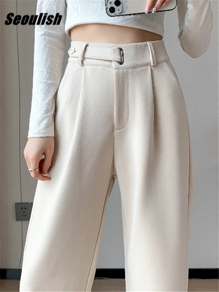 Pantalon large taille élastique
