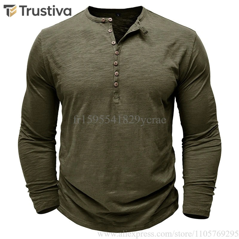 T-shirt Henley en coton