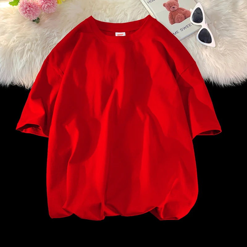 T-shirt ample uni en coton