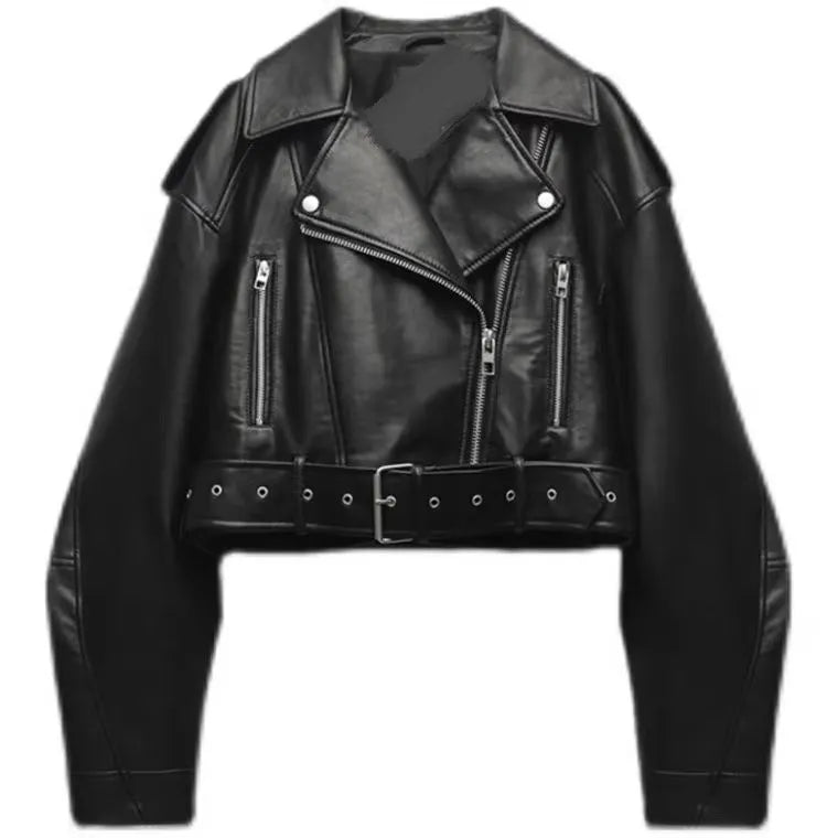 Veste motard ample effet cuir
