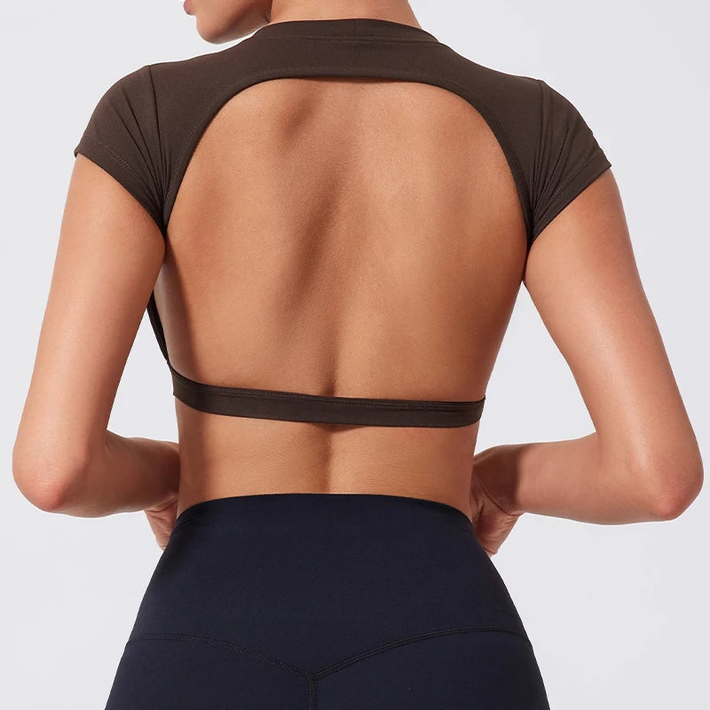 Crop top de sport dos nu