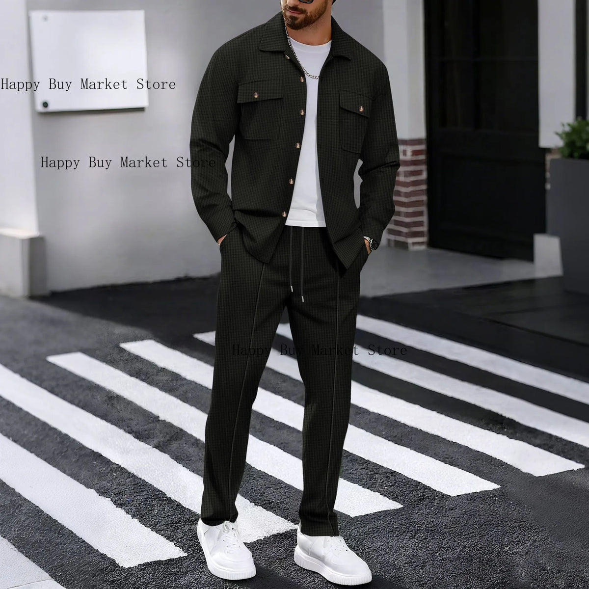 Ensemble gaufré chemise & pantalon