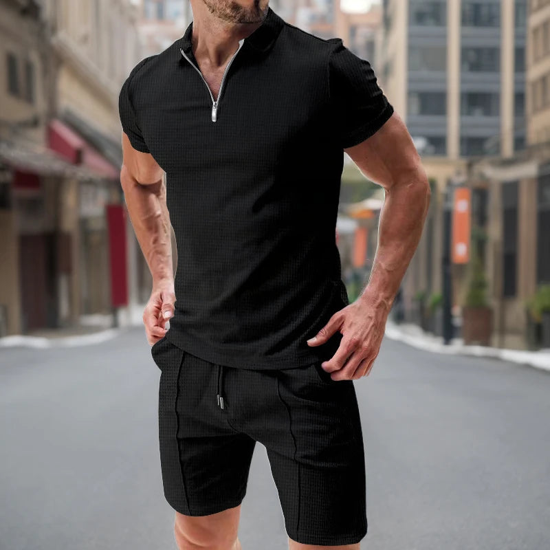 Ensemble polo zippé
