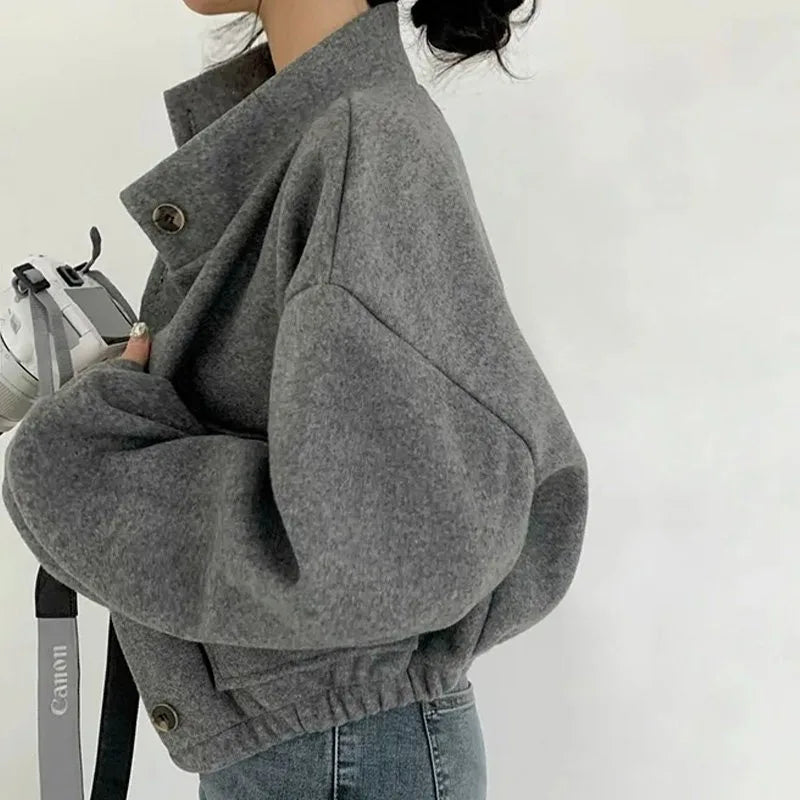 Veste courte à col rabattu