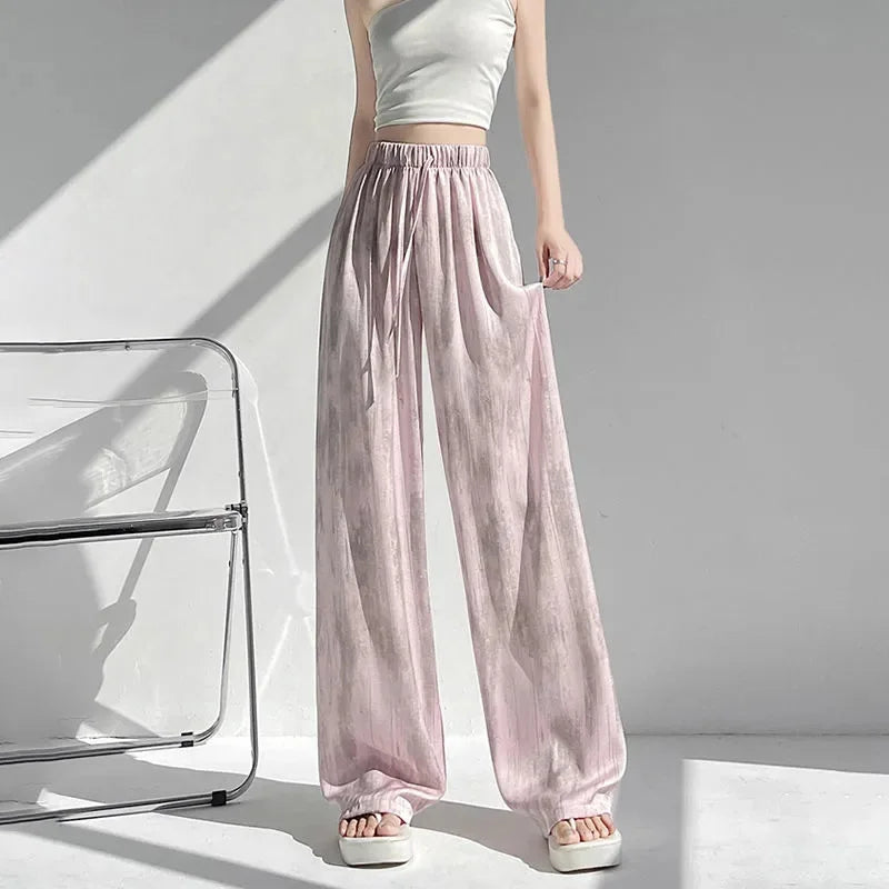 Pantalon large satiné