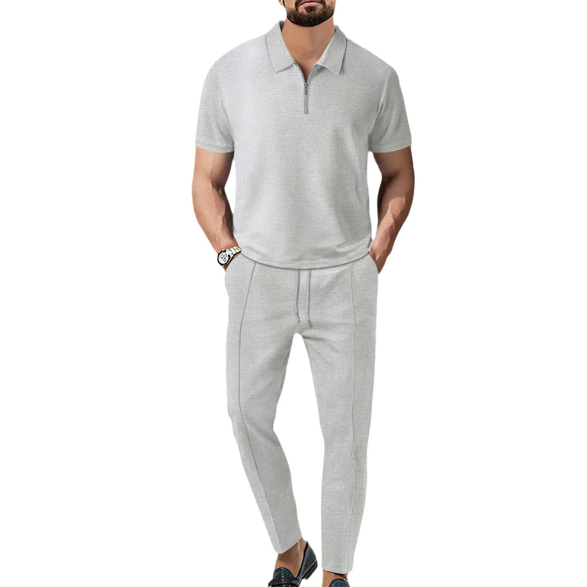 Ensemble polo zippé