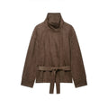 Veste col montant ceinturée