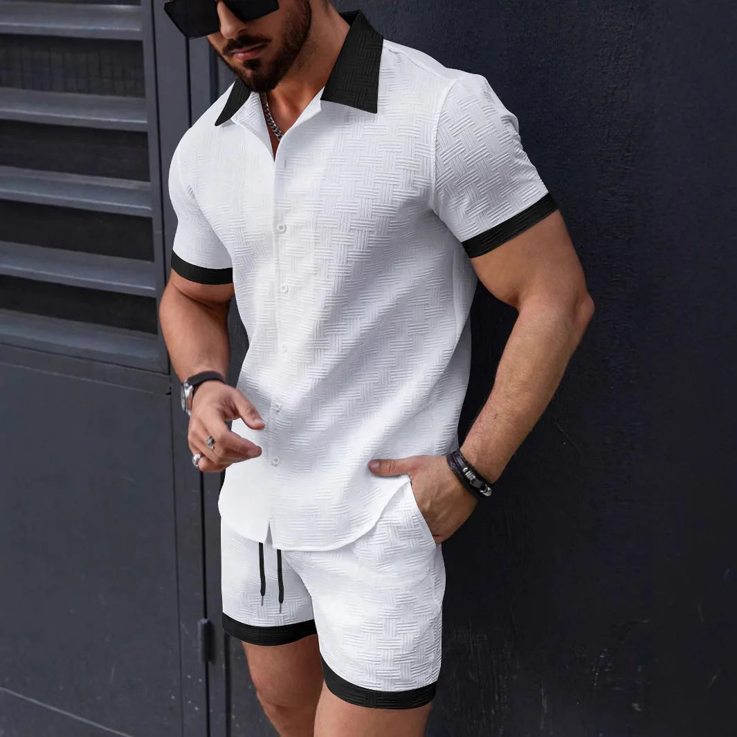 Ensemble chemise texturée et short