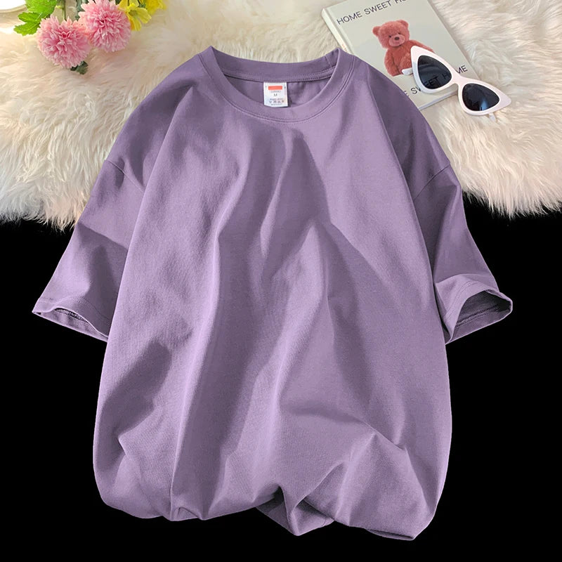 T-shirt ample uni en coton