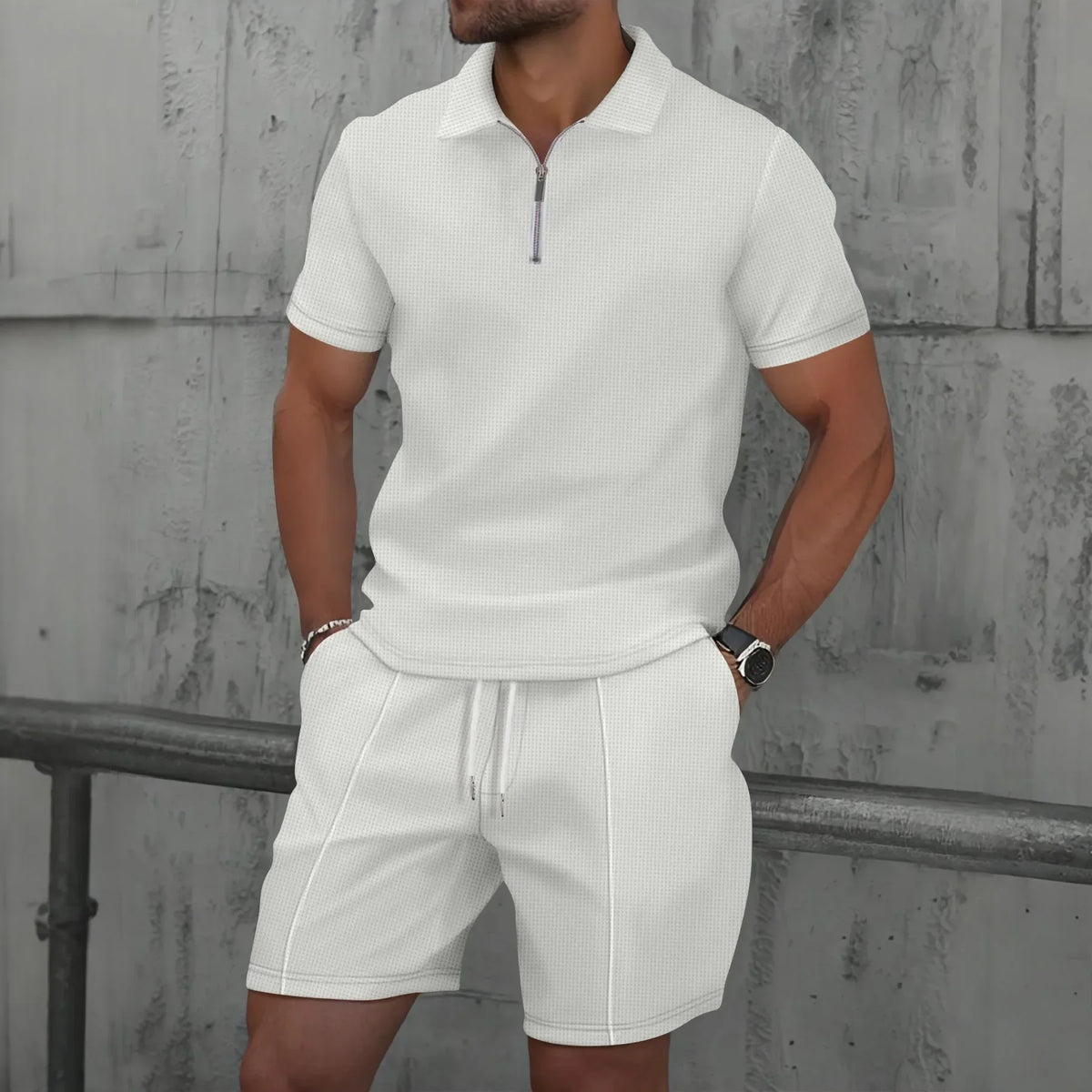 Ensemble polo zippé