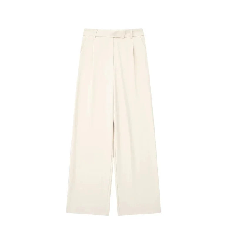 Pantalon large taille haute