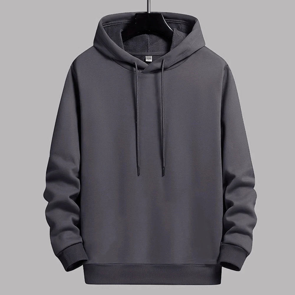 Sweat à capuche uni molletonné