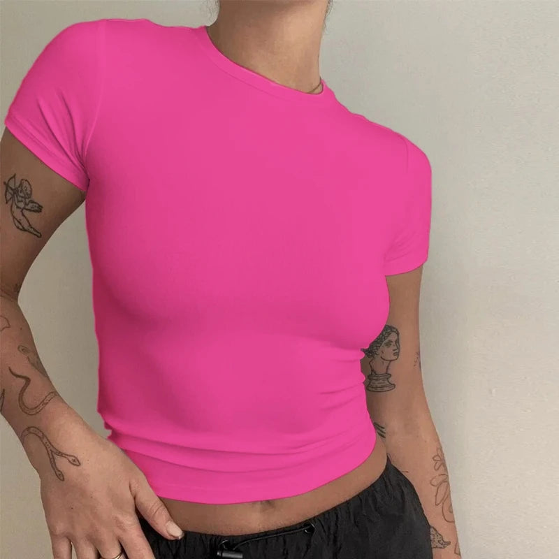 T-shirt ajusté col rond
