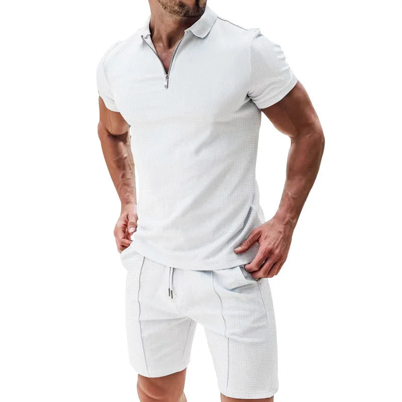 Ensemble polo zippé