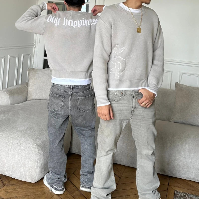 Pull ample à motif graphique