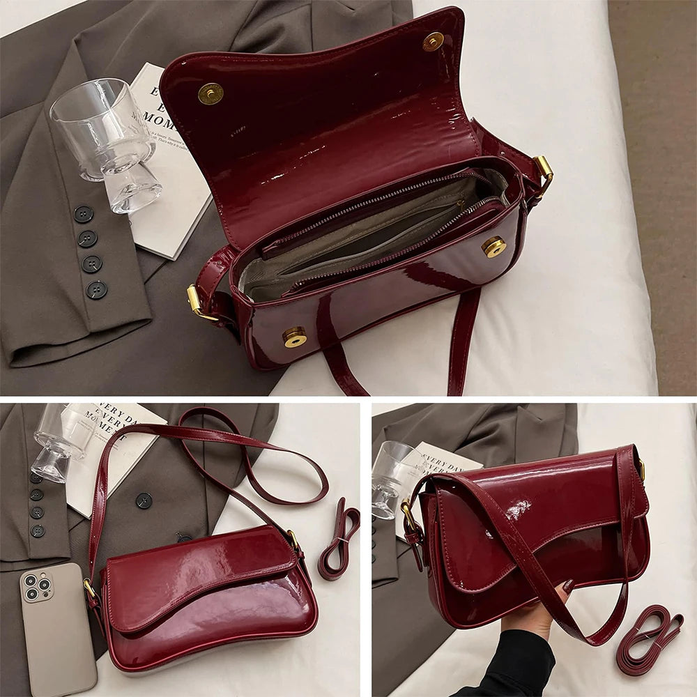 Sac baguette verni
