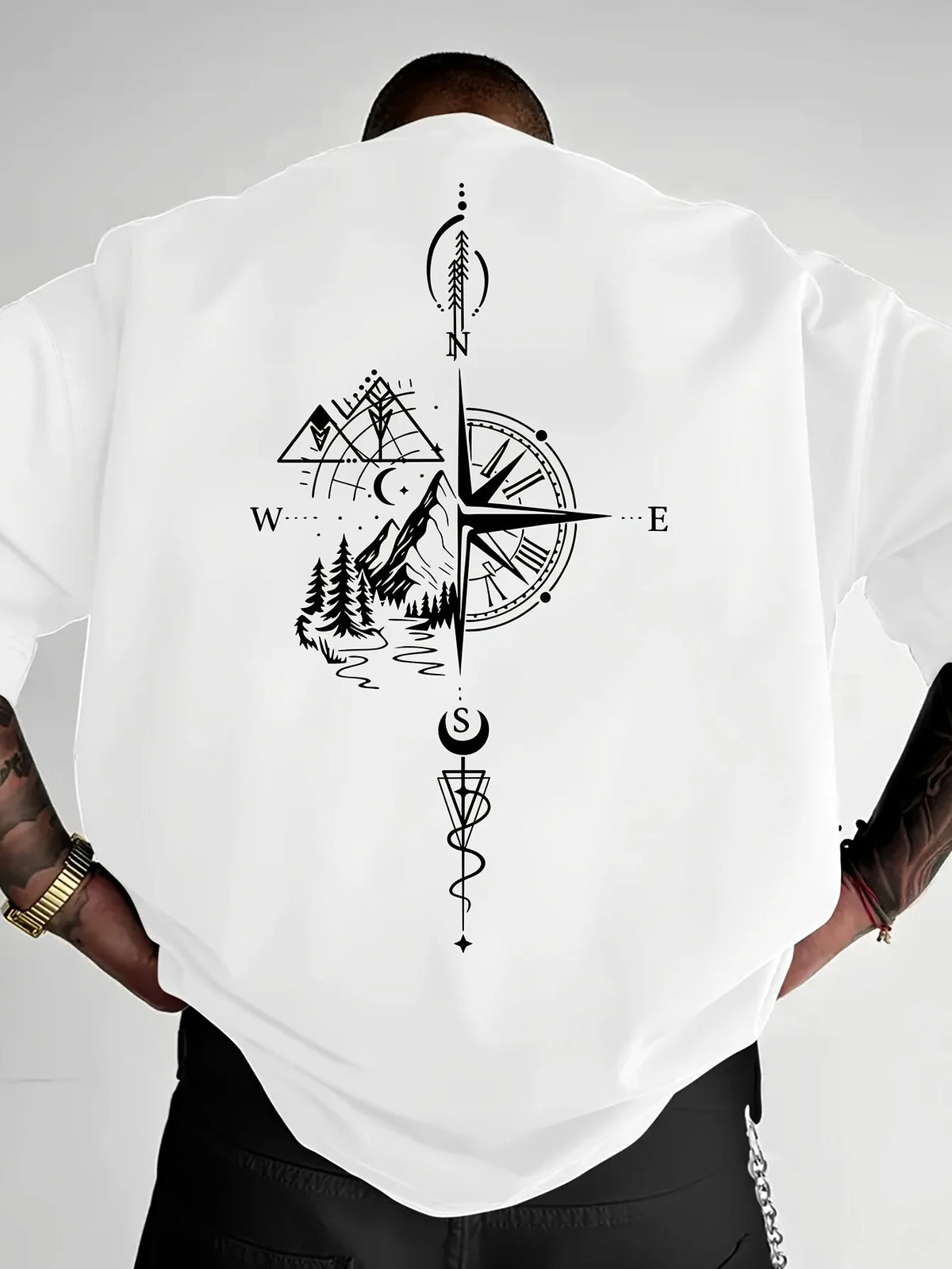T-shirt ample motif montagne