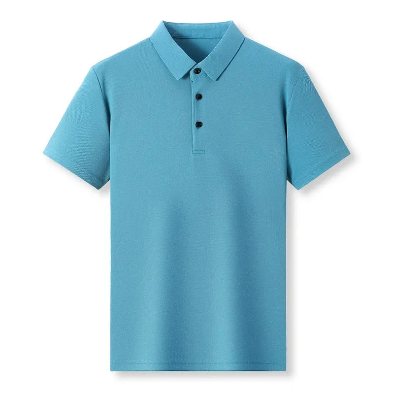 Polo uni en maille gaufrée