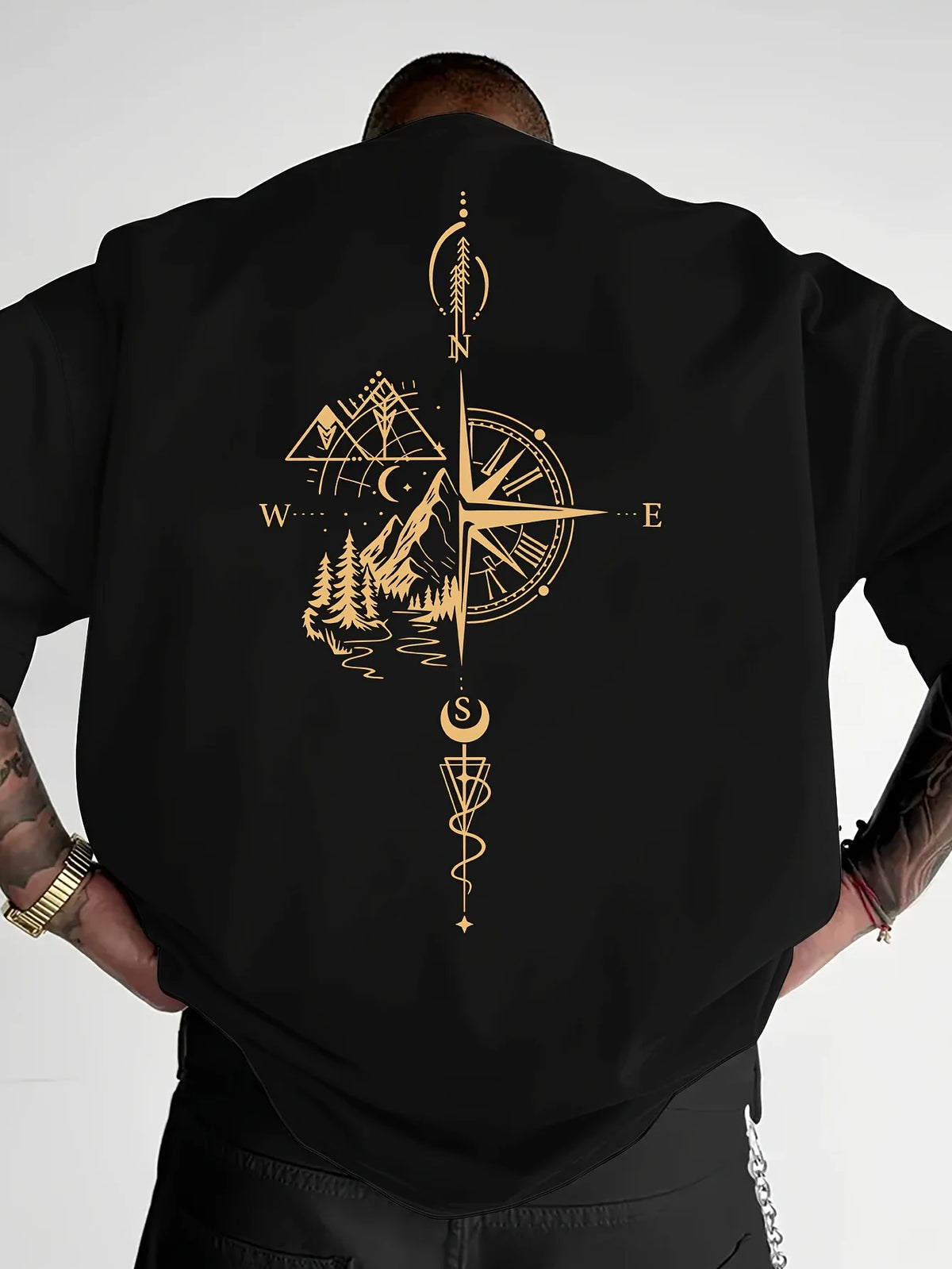 T-shirt ample motif montagne