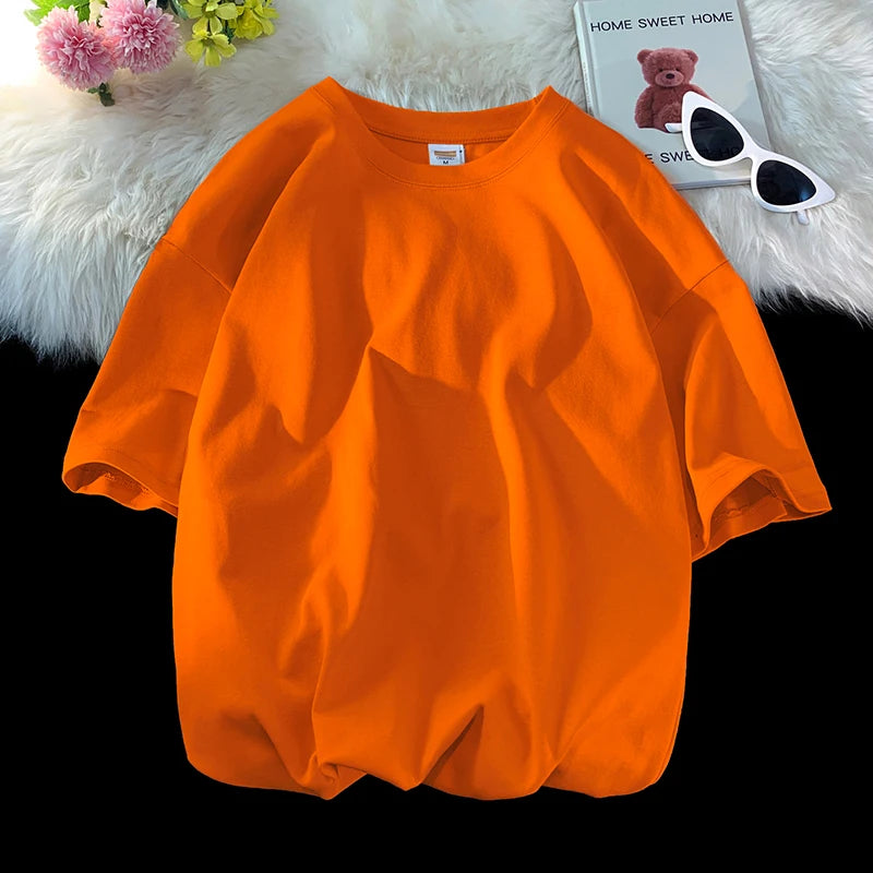 T-shirt ample uni en coton