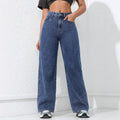 Jean large délavé taille haute