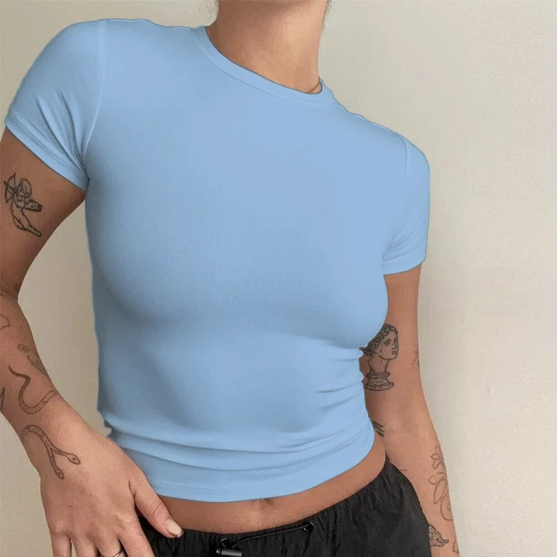 T-shirt ajusté col rond