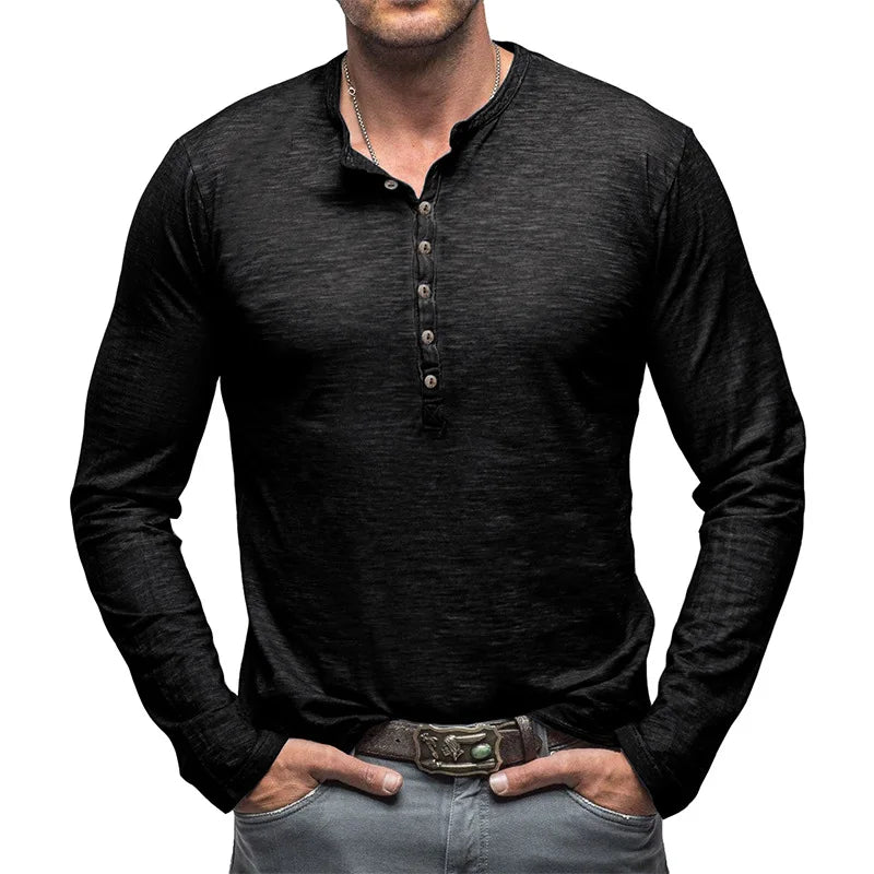 T-shirt Henley en coton