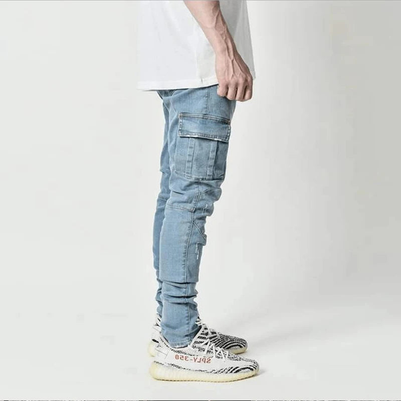 Jean cargo multipoches