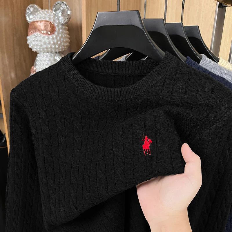 Pull brodé col rond