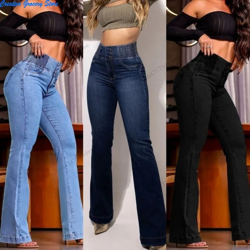 Jean évasé taille haute