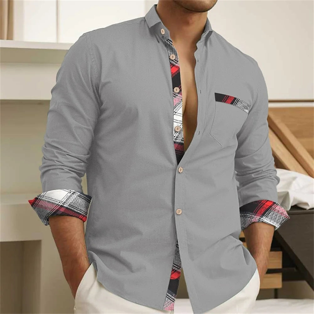 Chemise à poignets contrastants