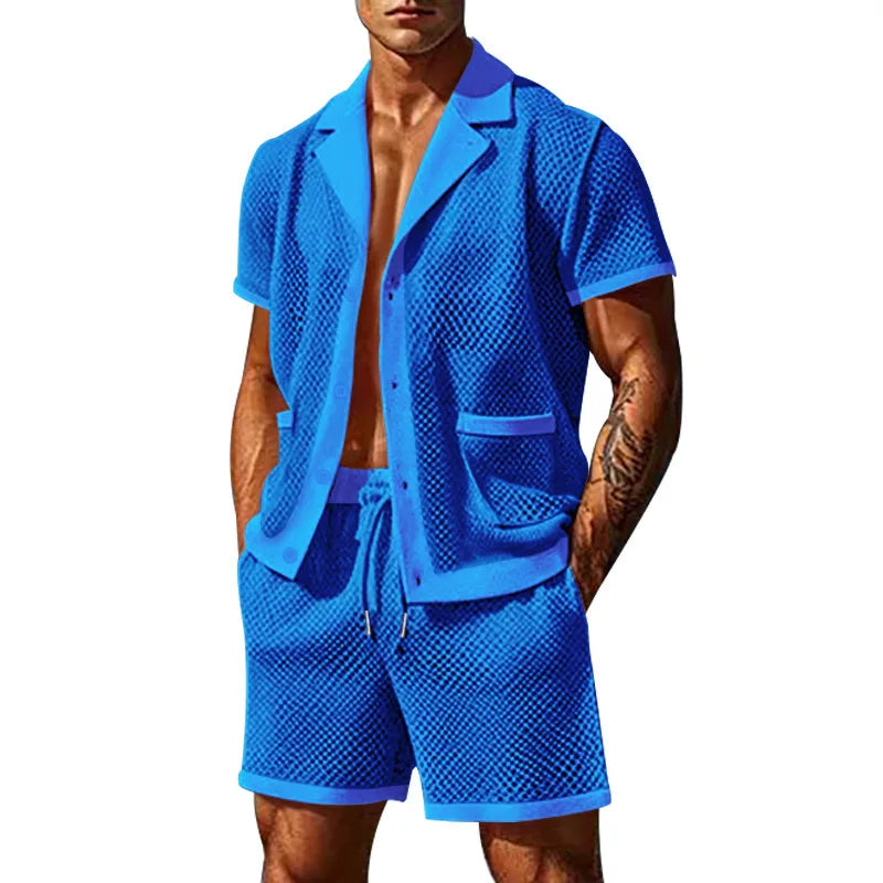 Ensemble chemise ajourée et short