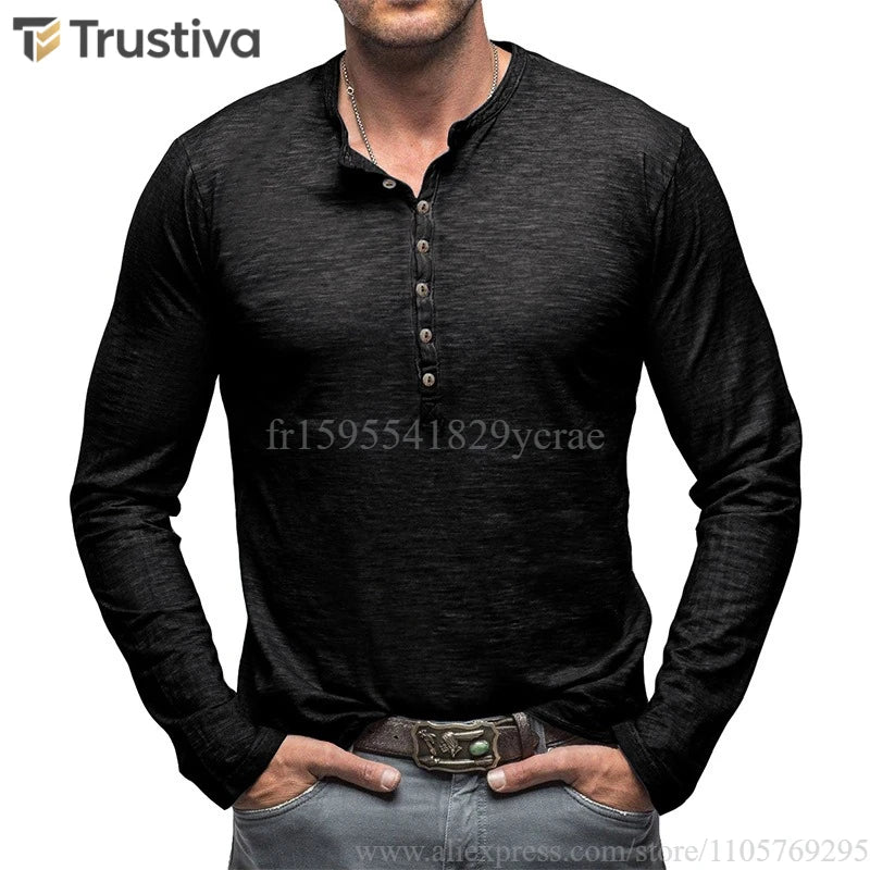 T-shirt Henley en coton