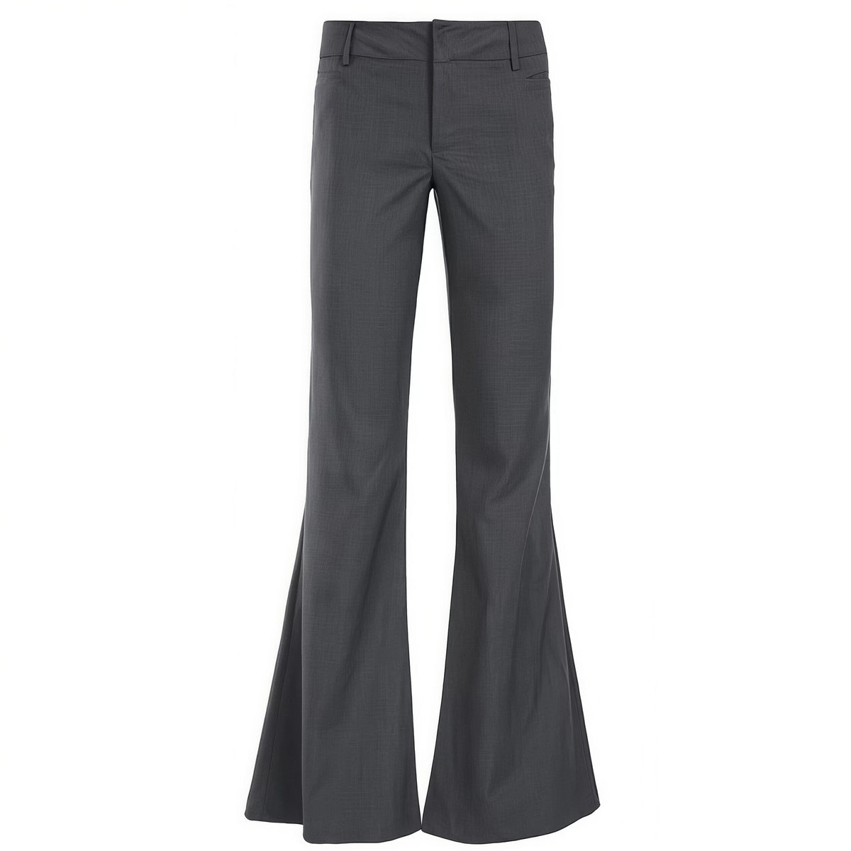 Pantalon évasé gris froncé